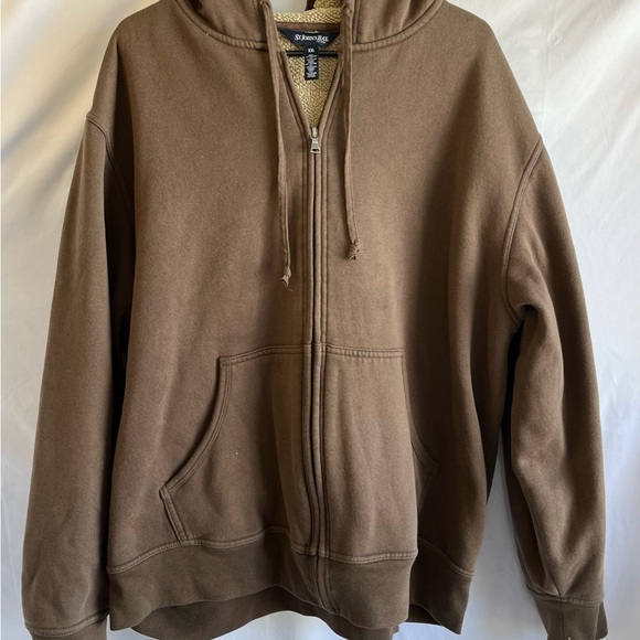 St. John's Bay Brown Zip-Up Sweater - Picture 1 of 4